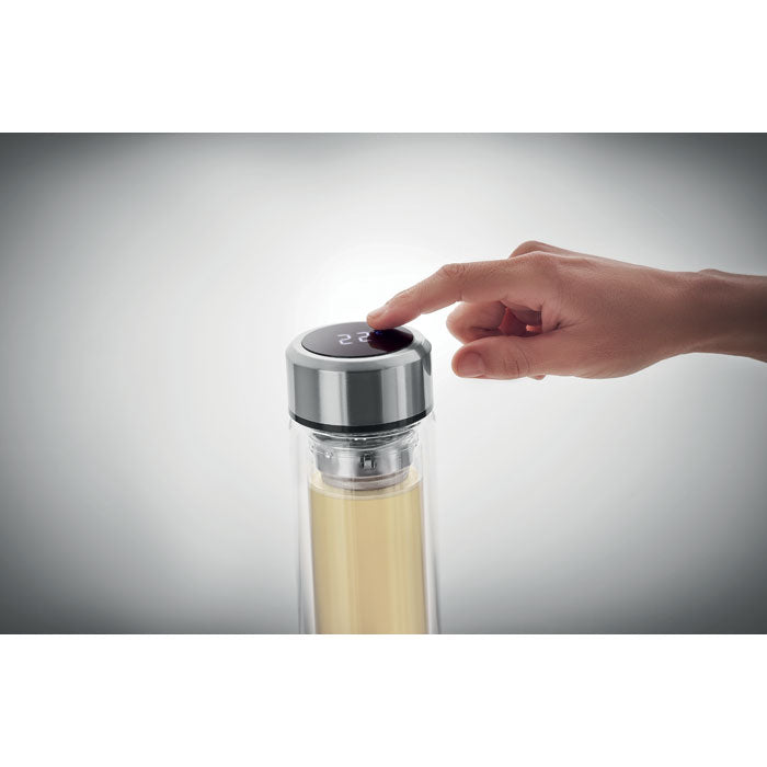 POLE GLASS - Bottle with touch thermometer