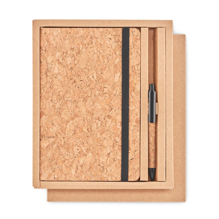 SUBER SET - A5 cork notebook with pen