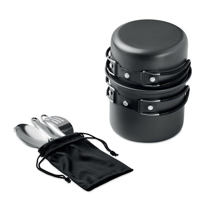 POT SET - 2 camping pots with cutlery