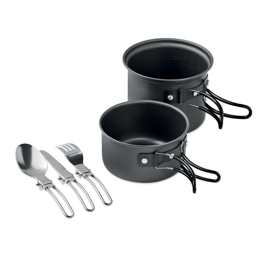 POT SET - 2 camping pots with cutlery