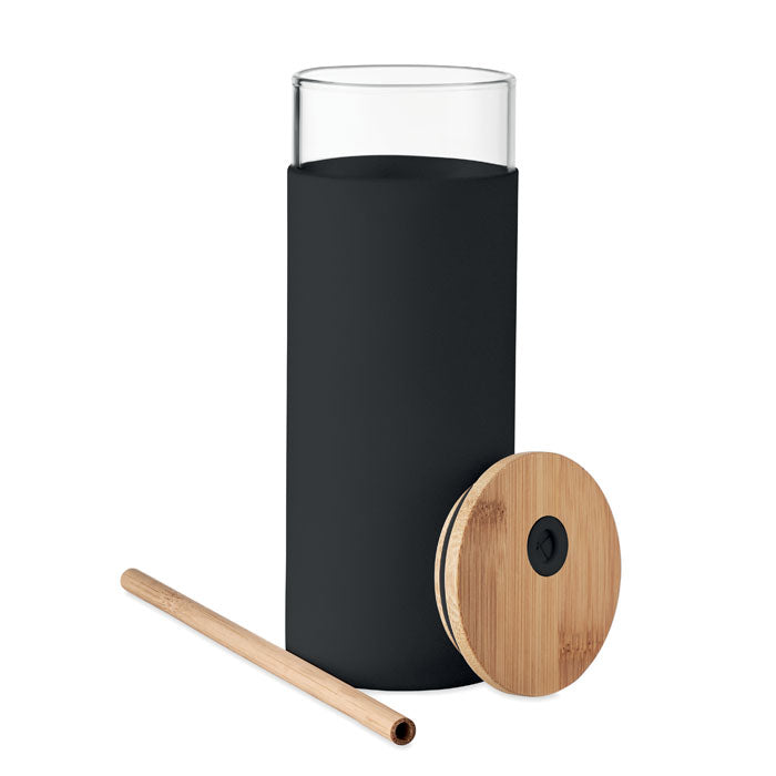 STRASS - Glass tumbler 450ml bamboo lid