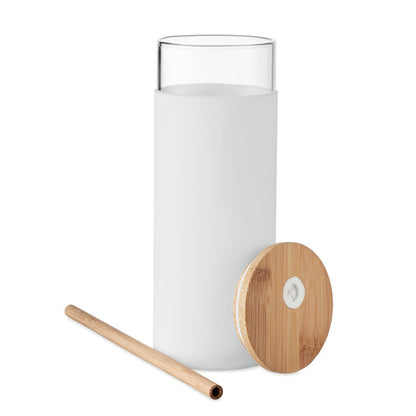 STRASS - Glass tumbler 450ml bamboo lid