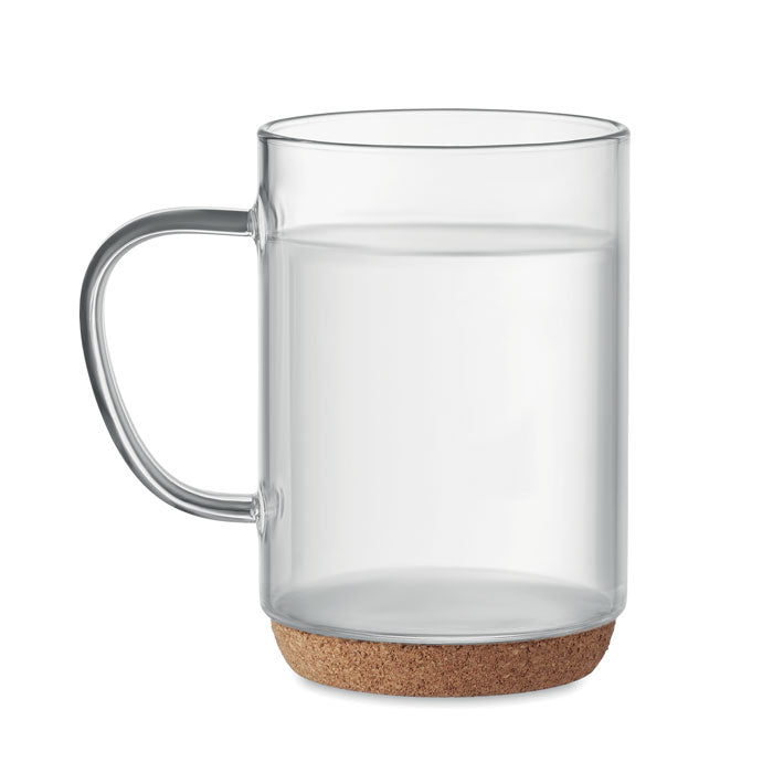 LISBO - Glass mug 400ml with cork base