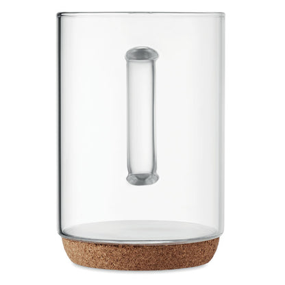 LISBO - Glass mug 400ml with cork base