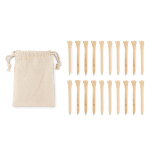 BIRDIE - 20 bamboo golf tees set