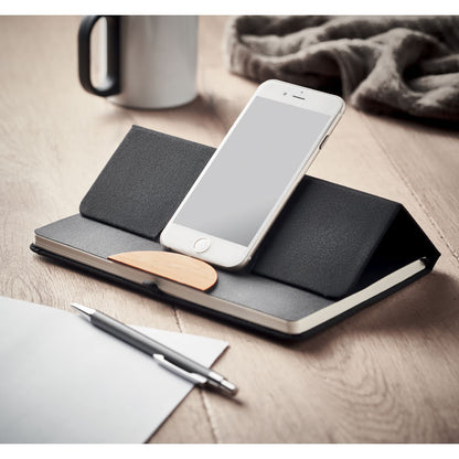 BLAMA - A5 RPET notebook 80 lined with phone stand