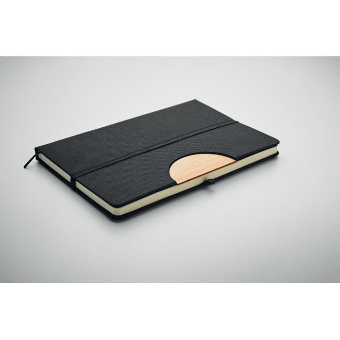 BLAMA - A5 RPET notebook 80 lined with phone stand