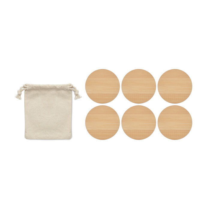 BAYIN SET - Set of 6 bamboo coasters