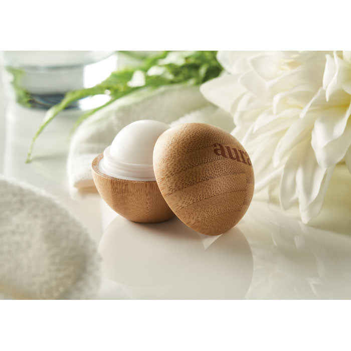 SOFT LUX - Lip balm in round bamboo case