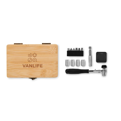 FUROBAM - 13 piece tool set, bamboo case