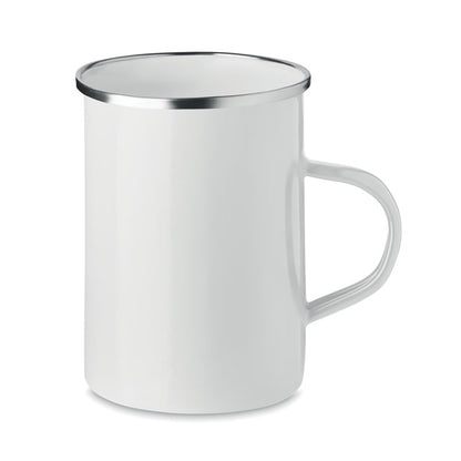 SILVER - Metal mug with enamel layer