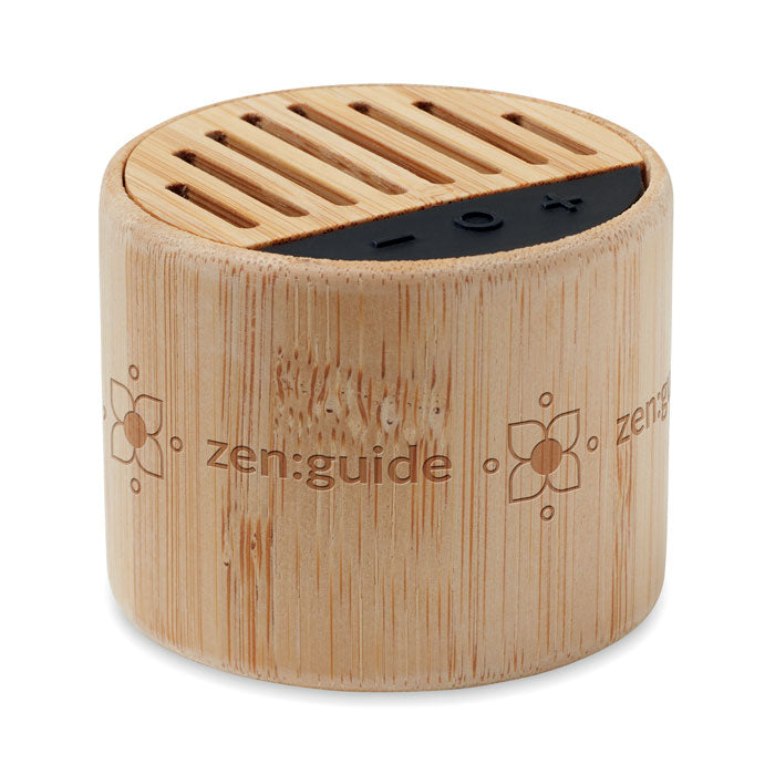 ROUND LUX - Round bamboo wireless speaker