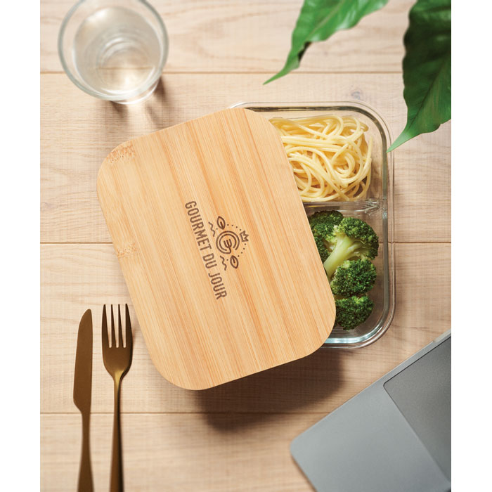 TUNDRA 3 - Glass lunch box with bamboo lid