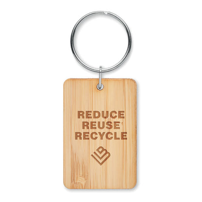 ANGLEBOO - Rectangular bamboo key ring