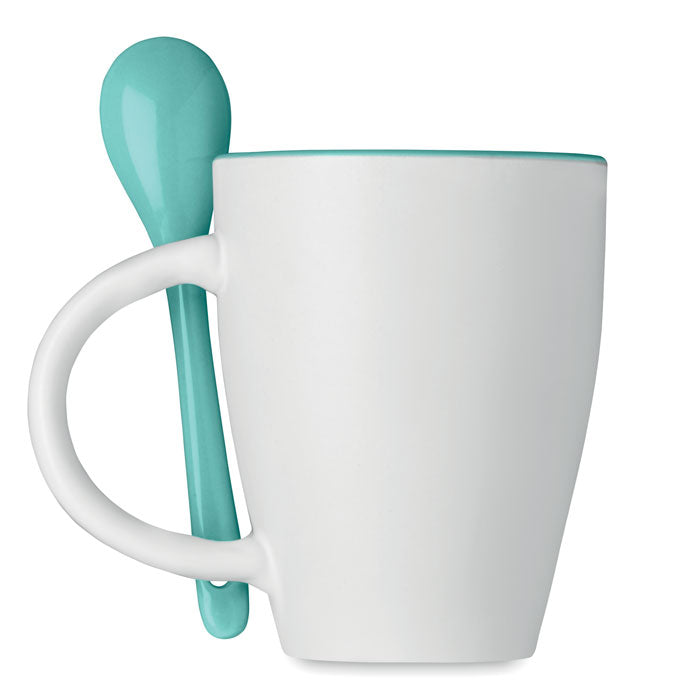 DUAL - Bicolour mug with spoon 250 ml