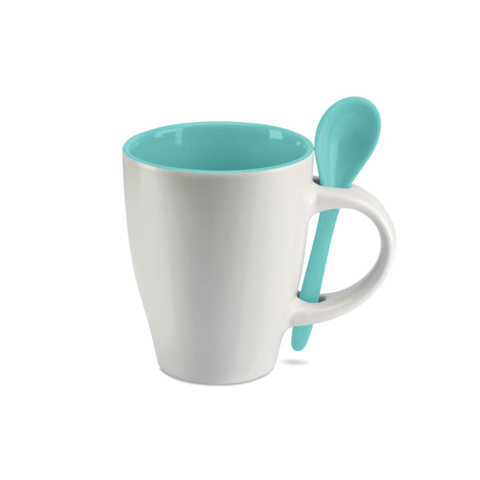 DUAL - Bicolour mug with spoon 250 ml