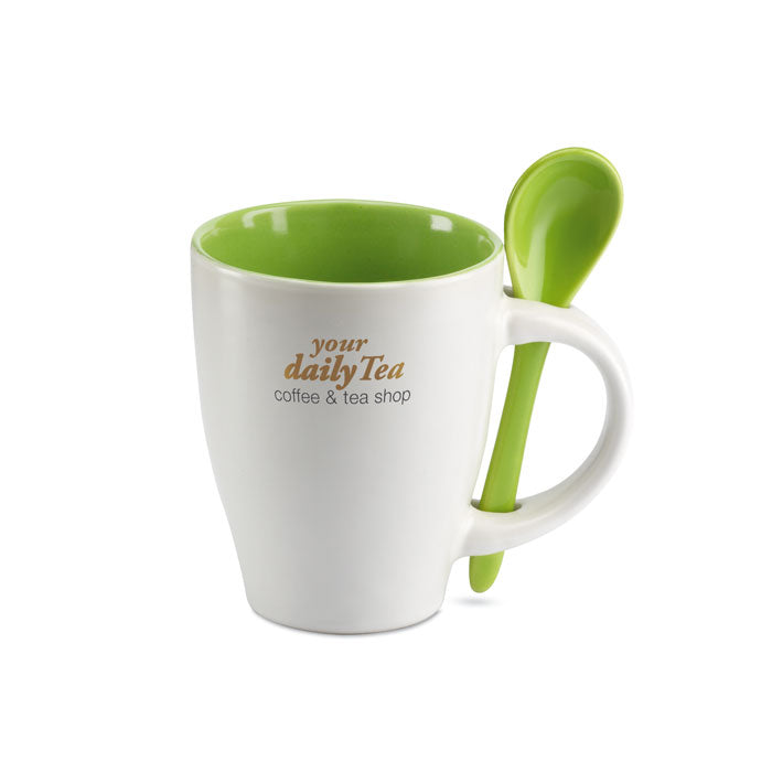 DUAL - Bicolour mug with spoon 250 ml