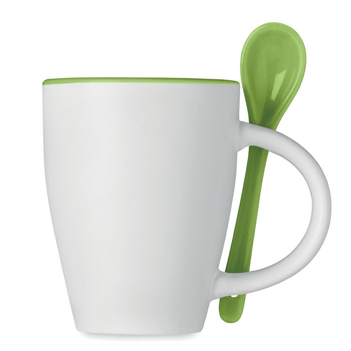 DUAL - Bicolour mug with spoon 250 ml