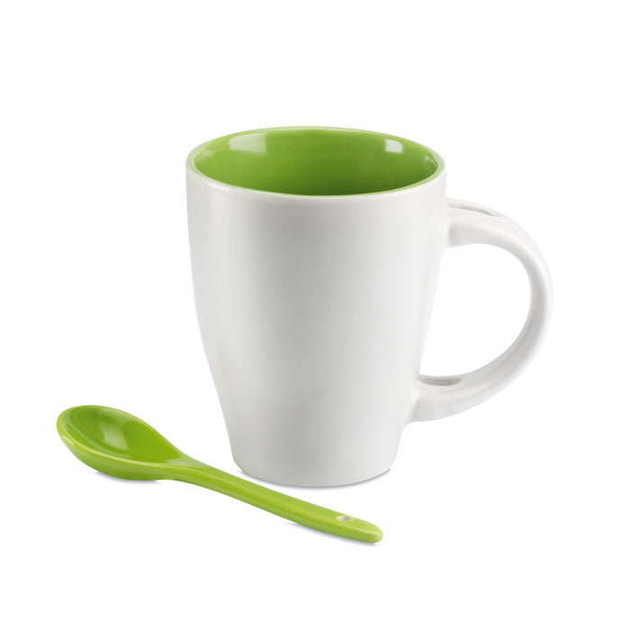 DUAL - Bicolour mug with spoon 250 ml