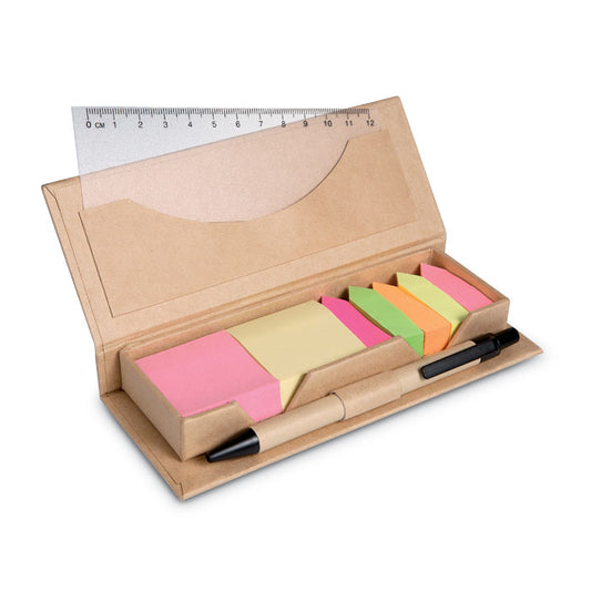 STIBOX - Sticky memo set recycked w/pen