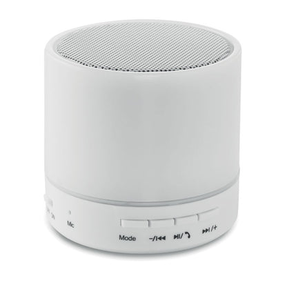 ROUND WHITE - Round wireless speaker LED