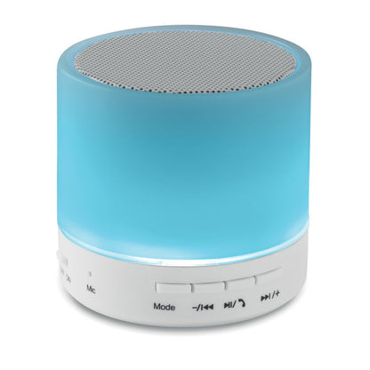 ROUND WHITE - Round wireless speaker LED