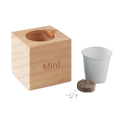 MENTA - Herb pot wood "MINT"