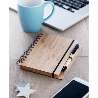 BAMBLOC - Bamboo notebook with pen lined