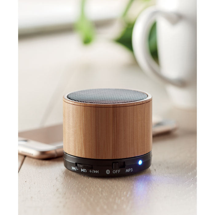 ROUND BAMBOO - Round Bamboo wireless speaker