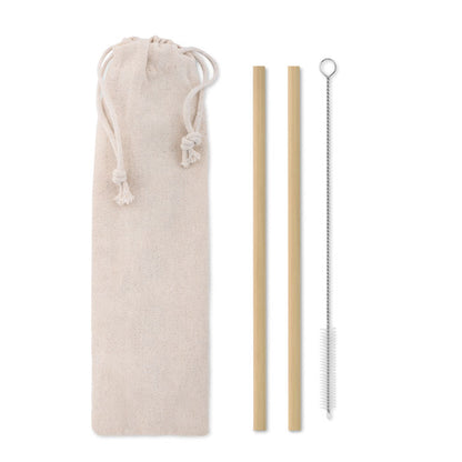 NATURAL STRAW - Bamboo Straw w/brush in pouch