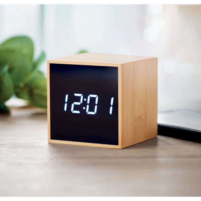 MARA CLOCK - LED alarm clock bamboo casing